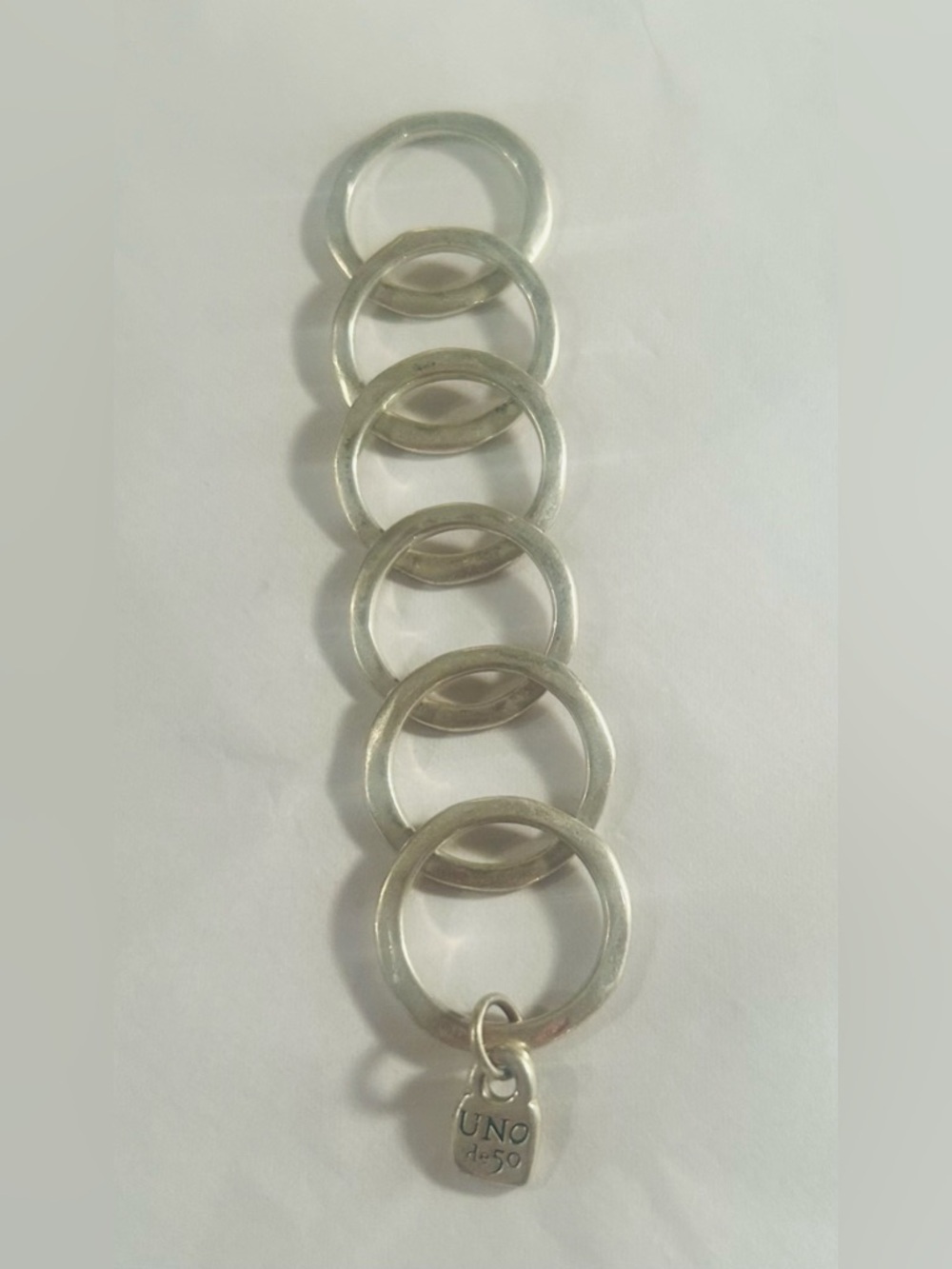 UNO de 50 6 Band Silver Ring Set - Picture 2 of 4